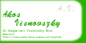 akos visnovszky business card